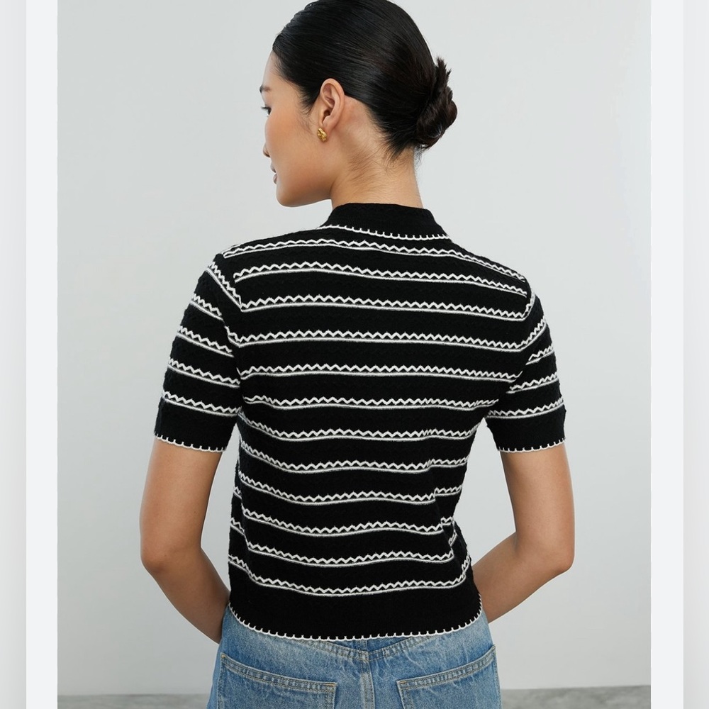 Black and white striped Elizabeth and James top
